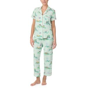 Kate Spade Short Sleeve Cropped Pajama Set in Blossoming Garden
